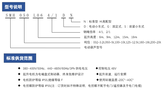 SMH单梁小车式草莓视频二维码技术参数